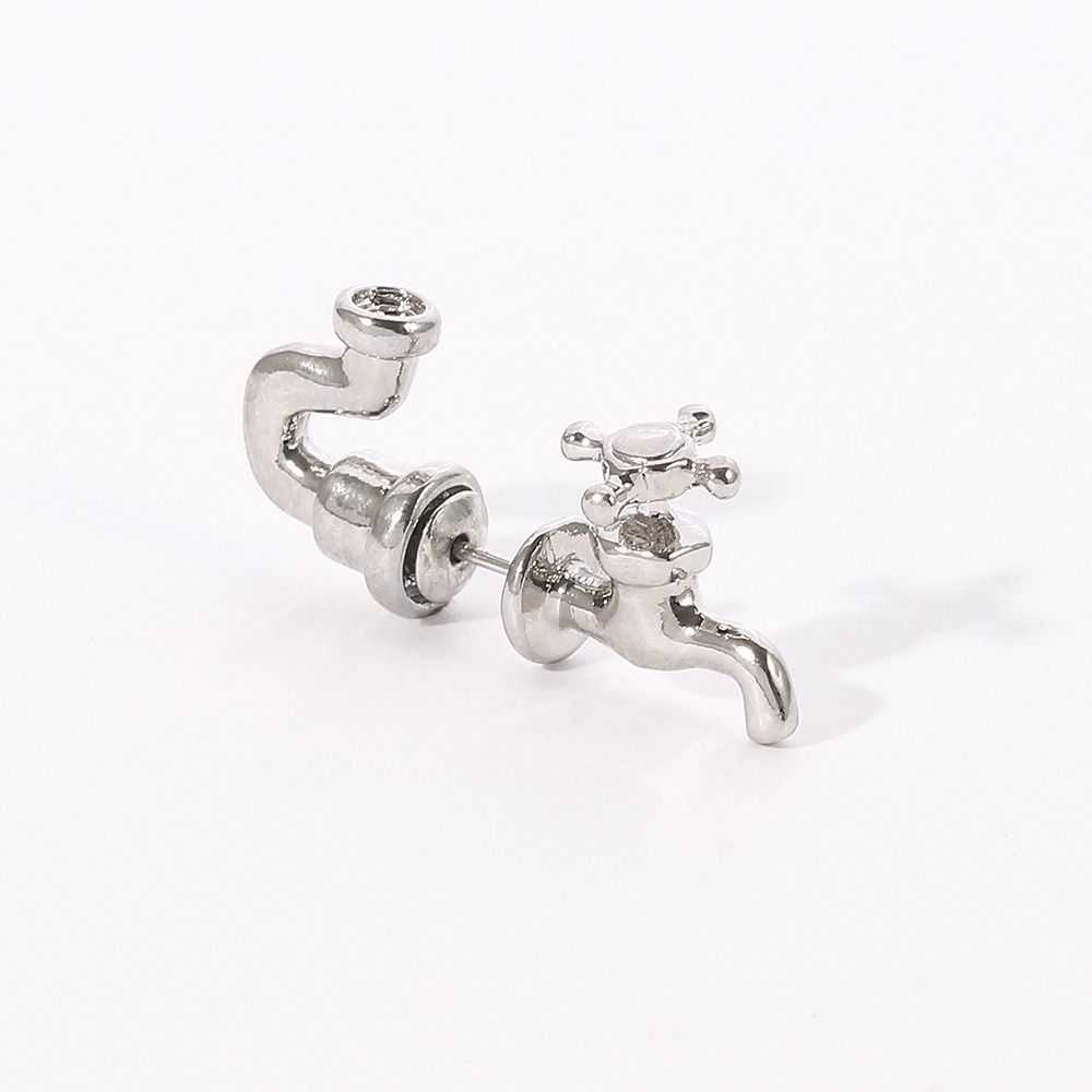 Странные серьги-гвоздики Серьги-гвоздики Серьги-гвоздики для водопроводного крана Трендовые серьги-гвоздики для девочек серебряный