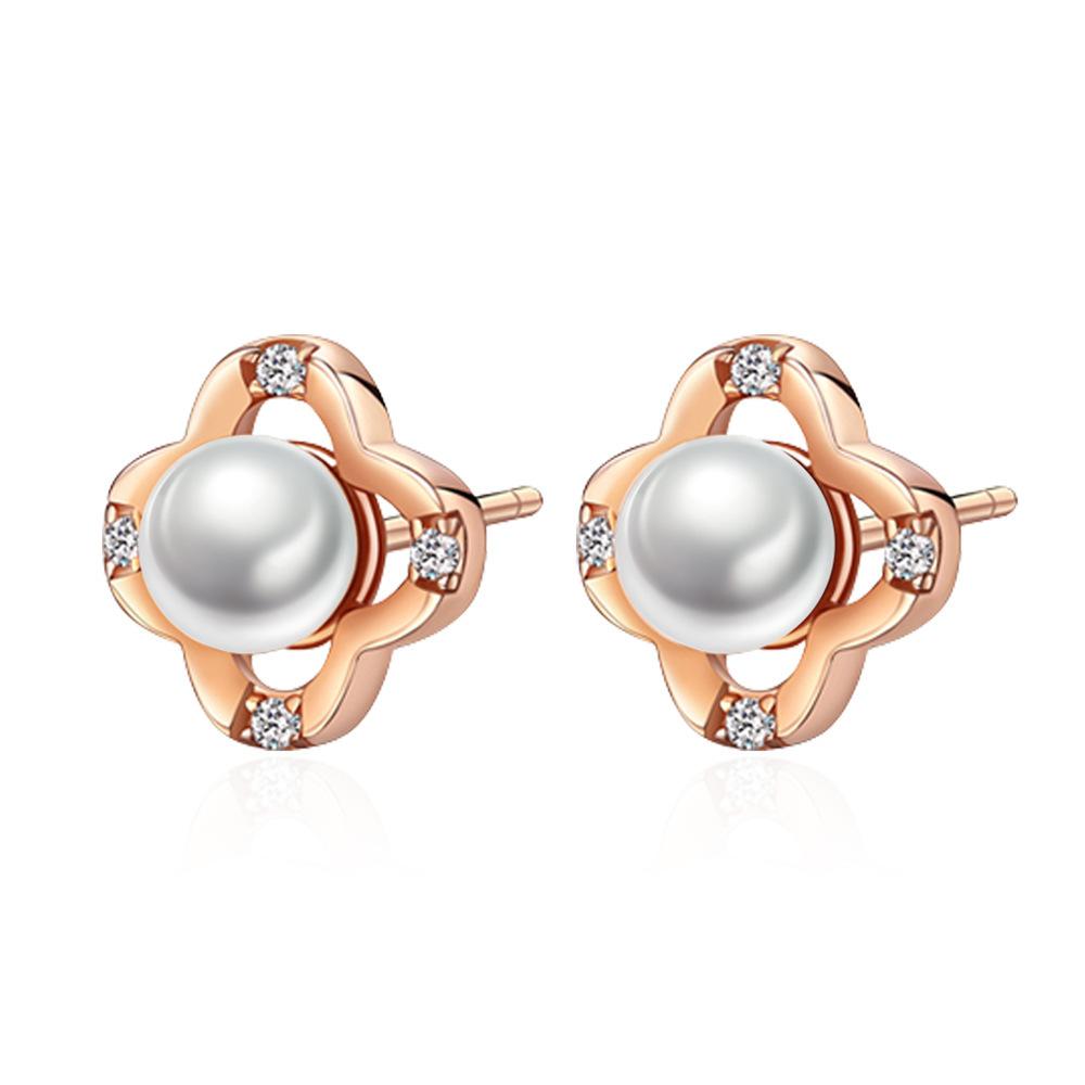 Серьги-гвоздики Kuaishou, женственные серьги-гвоздики с четырьмя листочками клевера, серьги-гвоздики