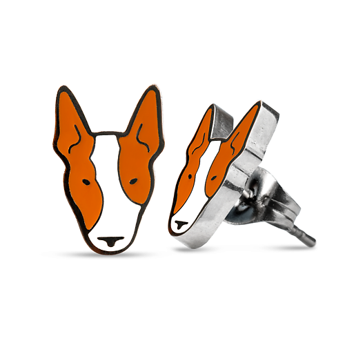 Серьги CAROMIC Серьги бижутерия гвоздики пусеты Бультерьер